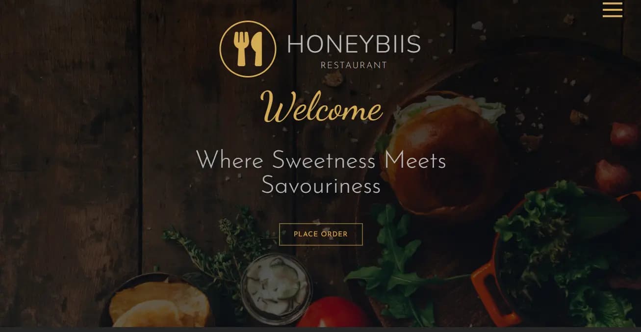 Honeybiis - A Restaurant Landing Page